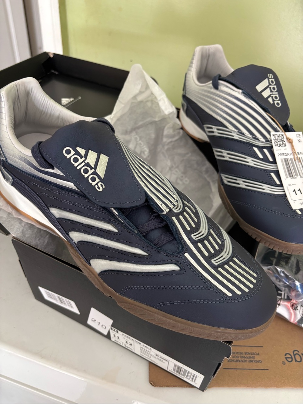 adidas Predator Sala Indoor Shoes — Navy & White